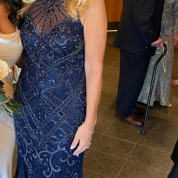 Navy Blue Gown - Picture 2 of 4